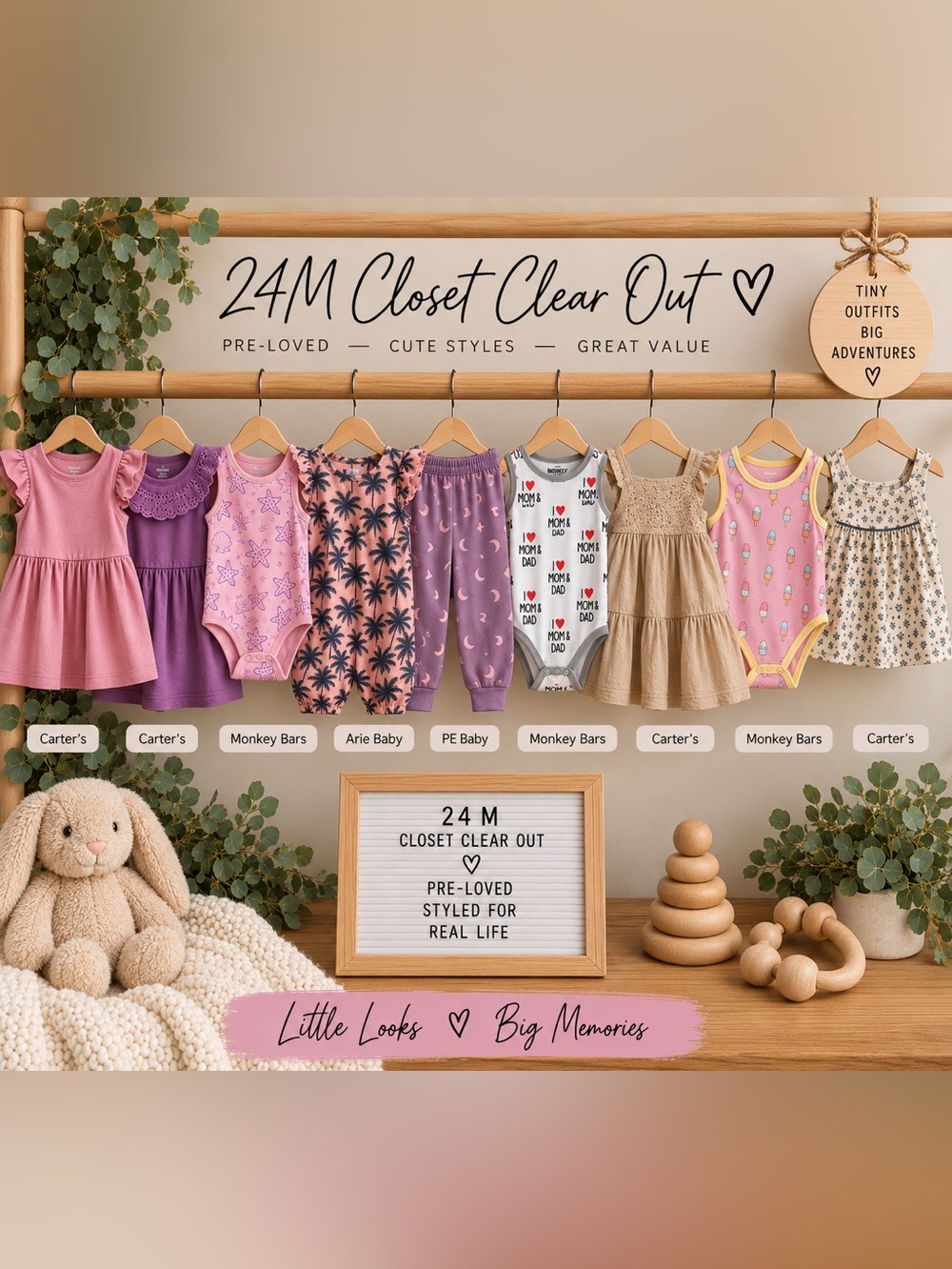 24M Girls Closet Clear Out – 9 Piece Mixed Brand Clothing Lot